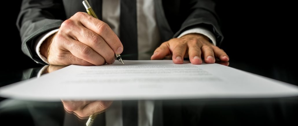Signing legal papers